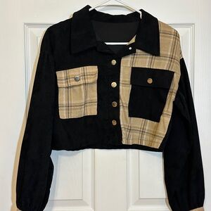 Plaid Black and Tan Women's Jacket